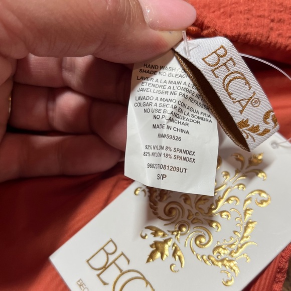 NWT Becca Pucker Up Ginger Orange Bikini Set Malia Halter Top Side Tie Bottom - Picture 13 of 16